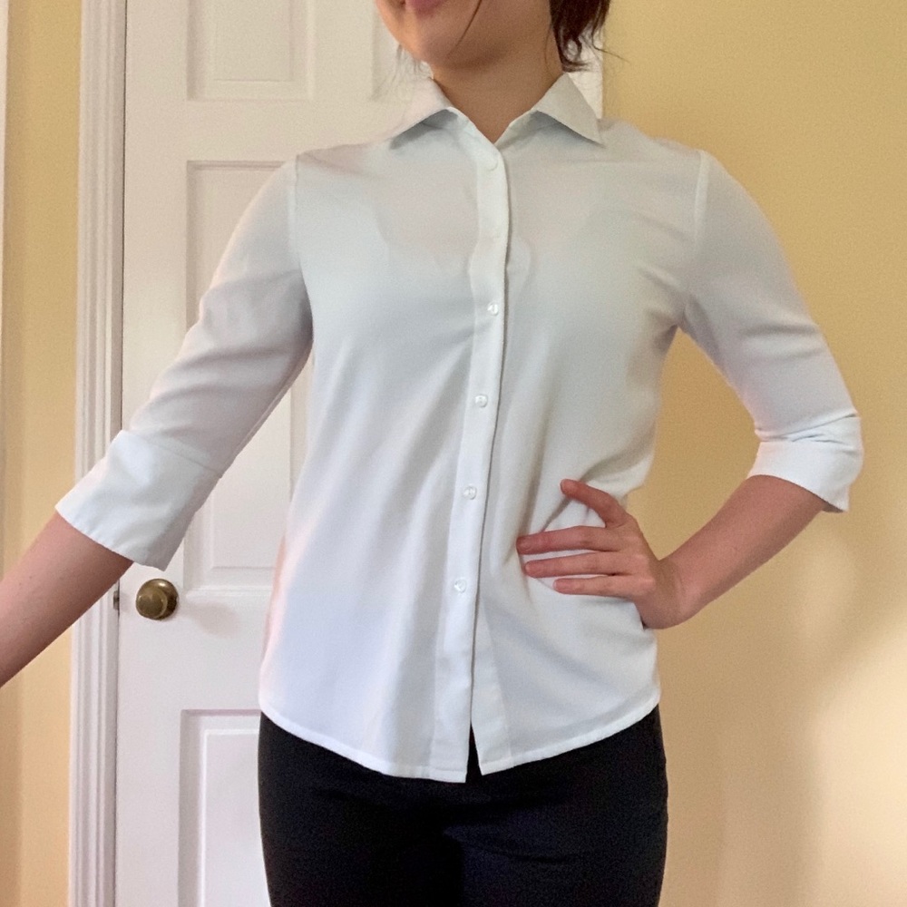 Button Down Top with Back Flare